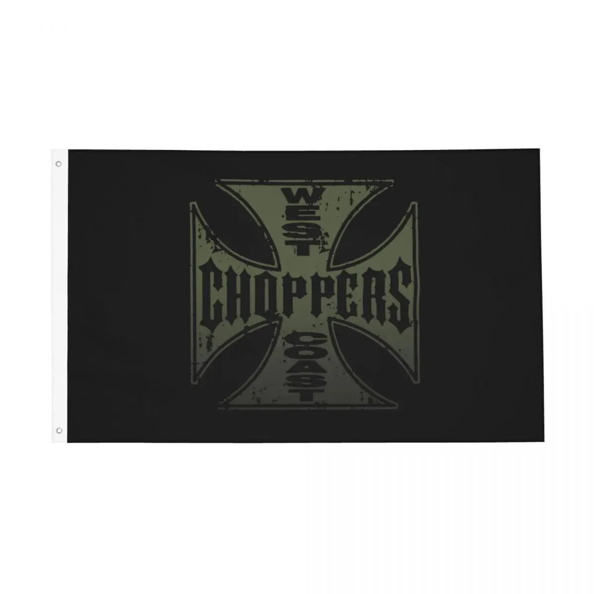 Железный крестообразный флаг West Coast Chopper, двусторонний баннер для внутренней наружной установки 2 люверса, подвесное украшение 90x150 см