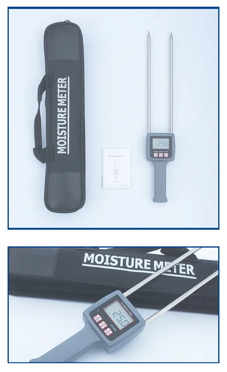 

TK100 цифровой измеритель влажности корма для животных с двумя длинными зондами