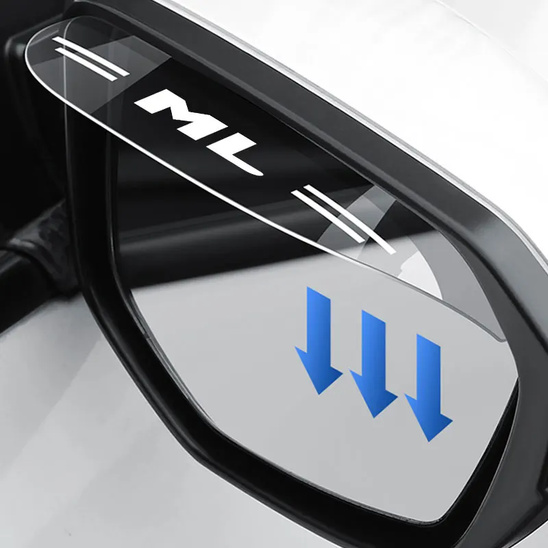 

2Pcs Car Side Rear View Mirror For Mercedes Benz ML Rain Eyebrow Visor Rain Shield Mirror Clear Waterproof Snow Accessories