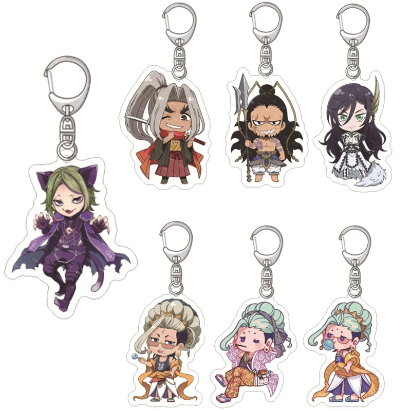 Cartoon Cute Record of Ragnarok Theme Keychain Anime Figure Acrylic Key Chain Sasaki Kojirou Jack The Ripper Key Ring Holder