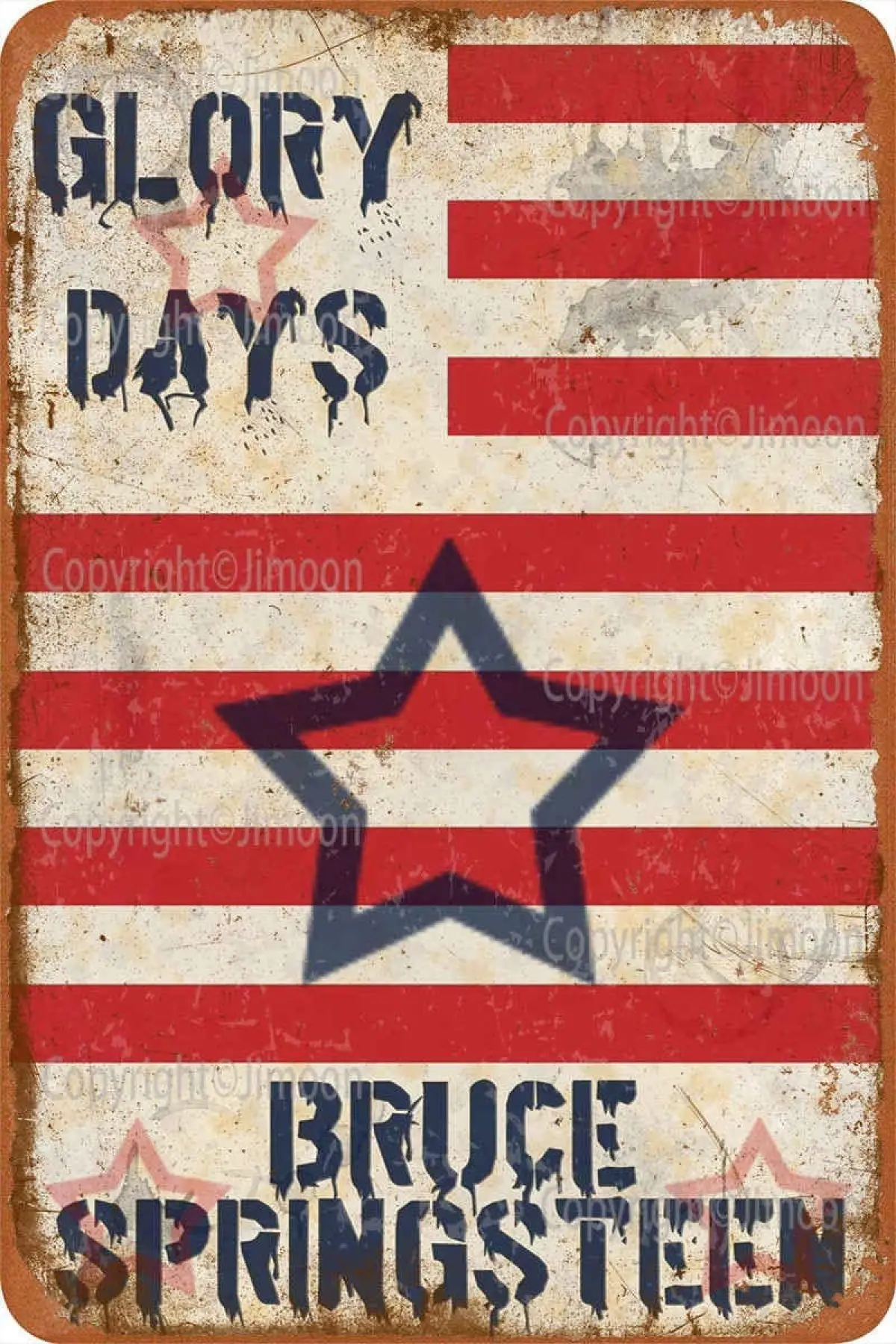 

Bruce Springsteen Glory Days Vintage Tin Sign Art Iron Painting Rusty Poster Decoration Aluminum plaque