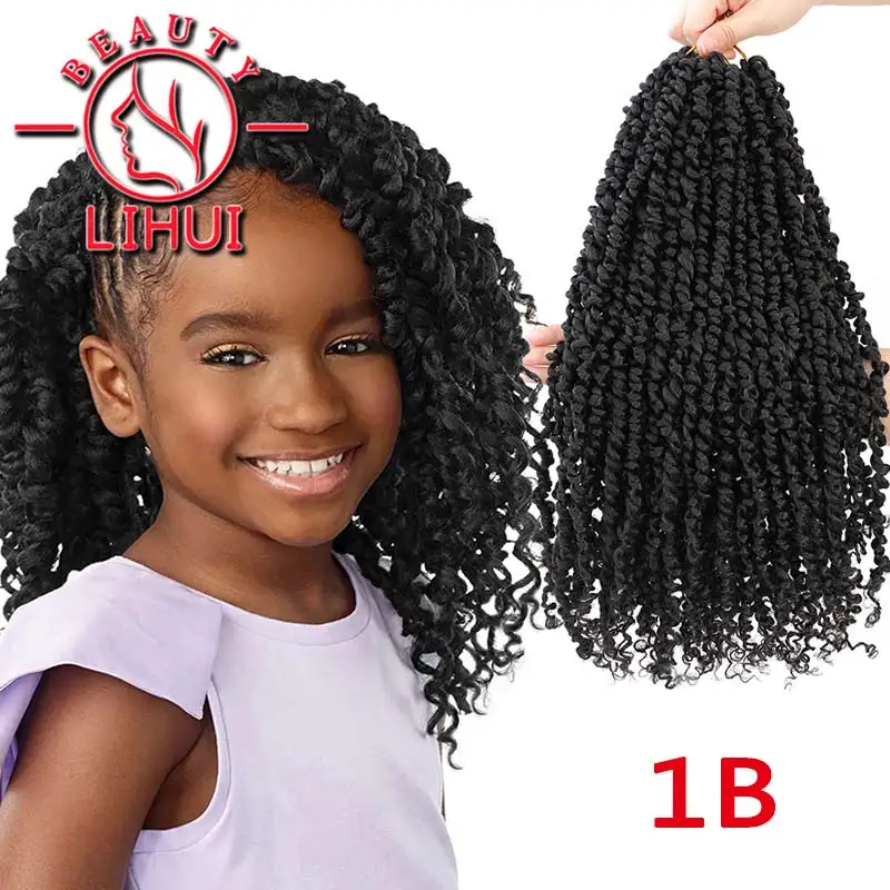 Lihui  Bomb Twist Crochet Hair Synthetic Pre Looped Passion Twist 12Strand Long Bohemian Braiding Hair Extensions for Black Wome