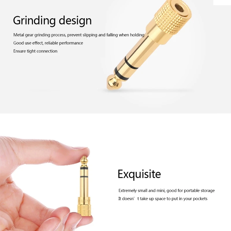 

Переходник со штекера 6,35 мм на гнездо 3,5 мм, стерео адаптер для наушников, штекер 6,35 мм 3,5 мм