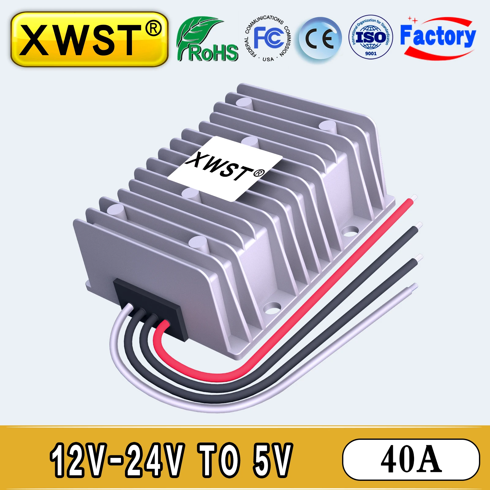 

XWST DC DC Buck Converter 12V 24V to 5V Step Down Power Inverter 40A 200W Voltage Regulator Transformer Module for Golf Cart LED