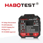 ЕС Великобритания розетка тестер Индикатор напряжения Профессиональный цифровой электрический телефон HABOTEST HT106 цепь проверка 30mA RCD