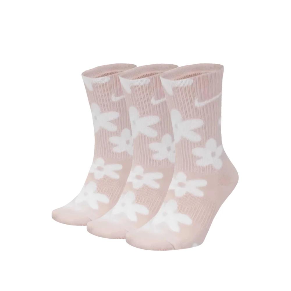 Фото Длинные носки Nike Soft, Simple, Comfortable, Odor-Resistant, Versatile, Stylish (унисекс), 3 пары в упаковке, розовые DH6297-901 №5