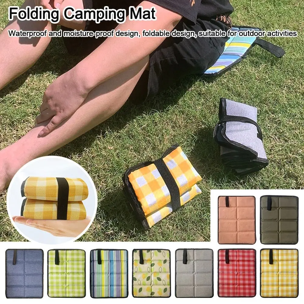 

Folding Camping Mat Foam Sitting Pad Waterproof Oxford Cloth Portable Beach Mat Prevent Dirty Outdoor Hiking Small Picnic Seat