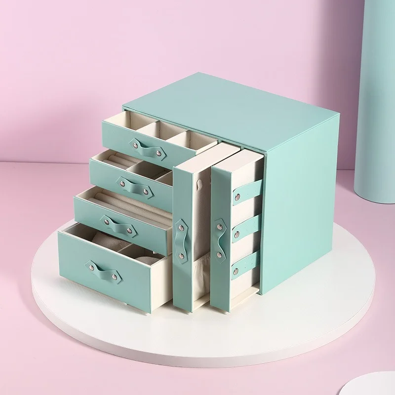 PU Leather Jewelry Storage Box Multi-layer Drawer Jewelry Box Ring Watch Necklace Storage Box Jewelry Storage Box