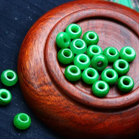 

8*5mm Green Jades Abacus Beads For Jewelry Making Diy Bracelet Charms Necklace Emerald Myanmar Jadeite Rondelle Bead Accessories