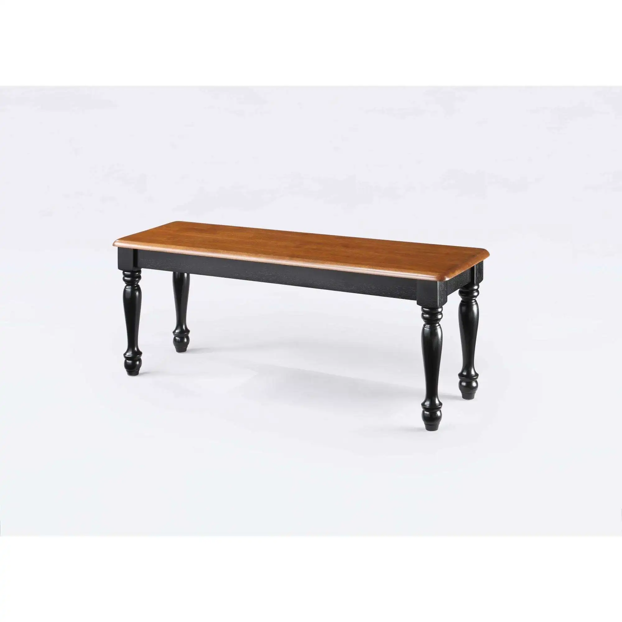 

Solid Wood Dining Bench, Black and Natural Finish