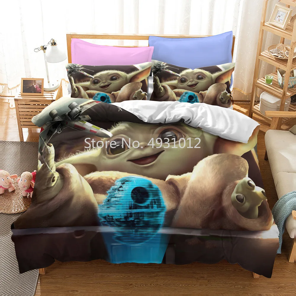 

Star-Wars Yoda Baby 3D Duvet Cover Bedding Set Disney Home Textile Quality Single Queen King Bedclothes Bedroom