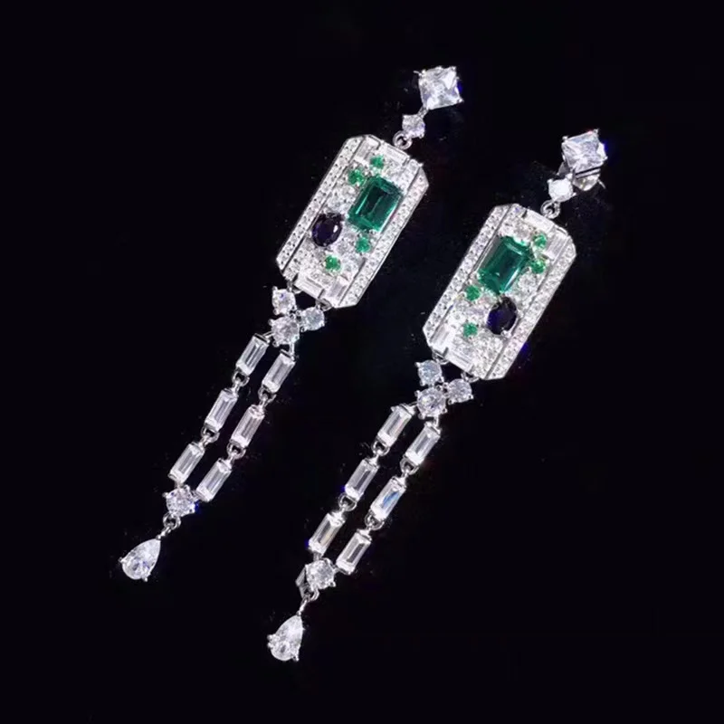 

Luxury Tassels Drop Earrings Inlay Dazzling Cubic Zirconia Elegant Temperament Jewellry For Women Wedding Engagement Party Gifts