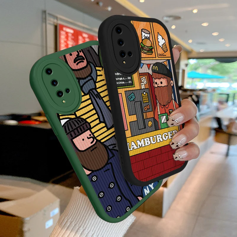 

Lambskin Phone Case for Honor 20 20S Huawei Nova 5T Case Cartoon Characters Shockproof Silicone PU Cover Shell