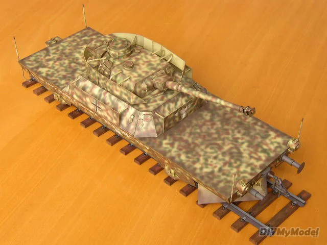 

Немецкий бронированный танк поезда DIYMyModeI времен Второй мировой войны, набор бумажных моделей ручной работы «сделай сам», игрушка ручной ра...