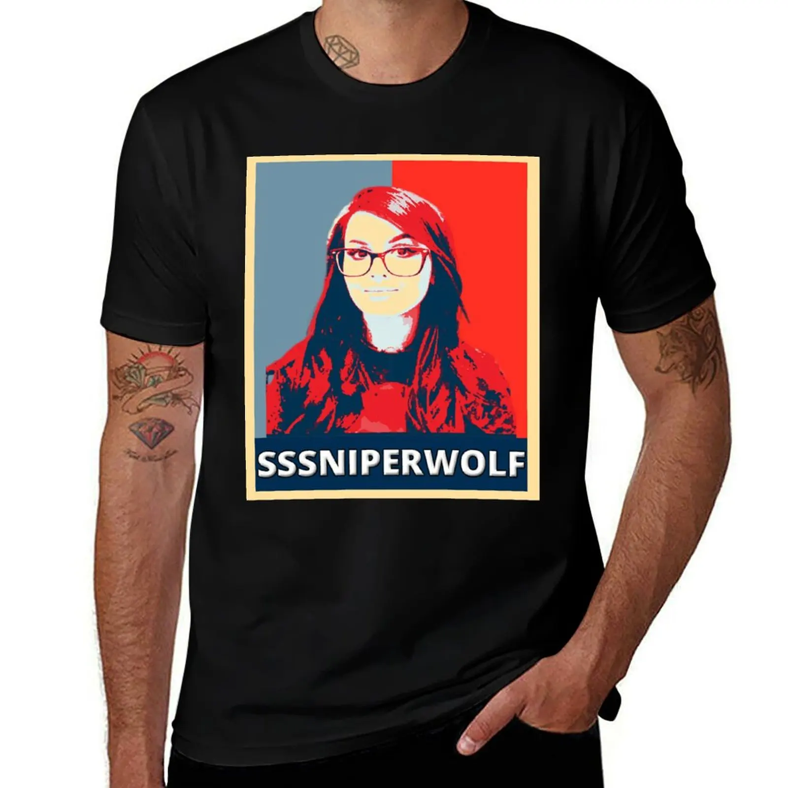 Фото Футболка Sssniperwolf-Sssniperwolf с круглым вырезом для высоких и крупных людей №1