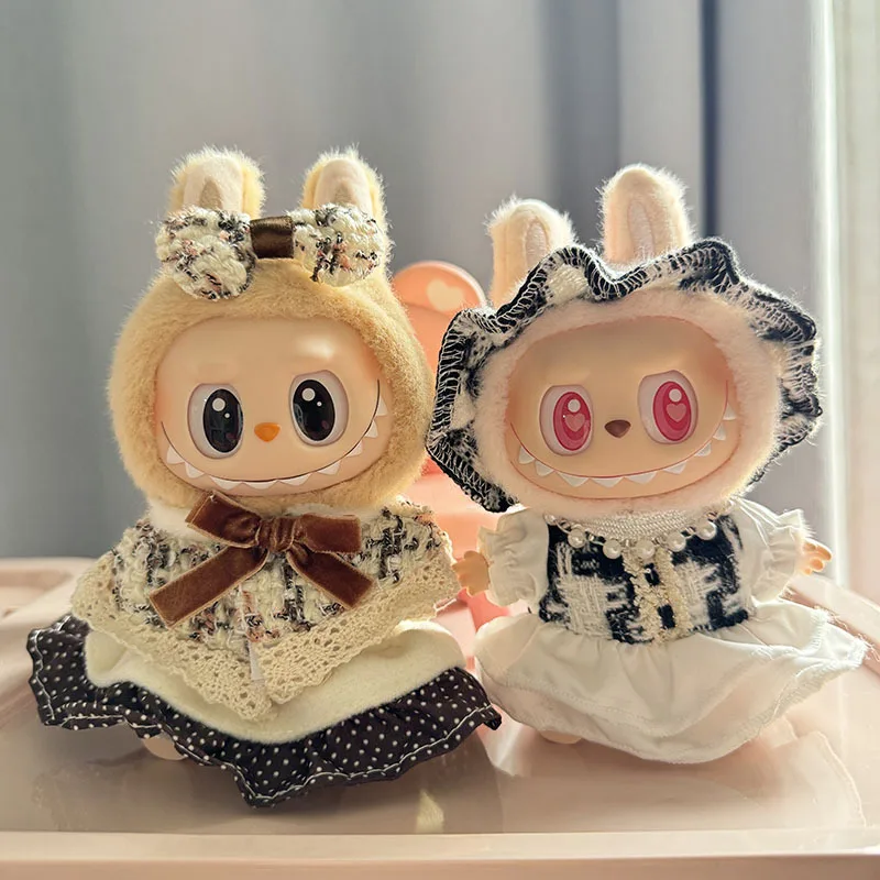 17 см Labubu I II куклы-идолы одежда для сидения аксессуары наряда милый