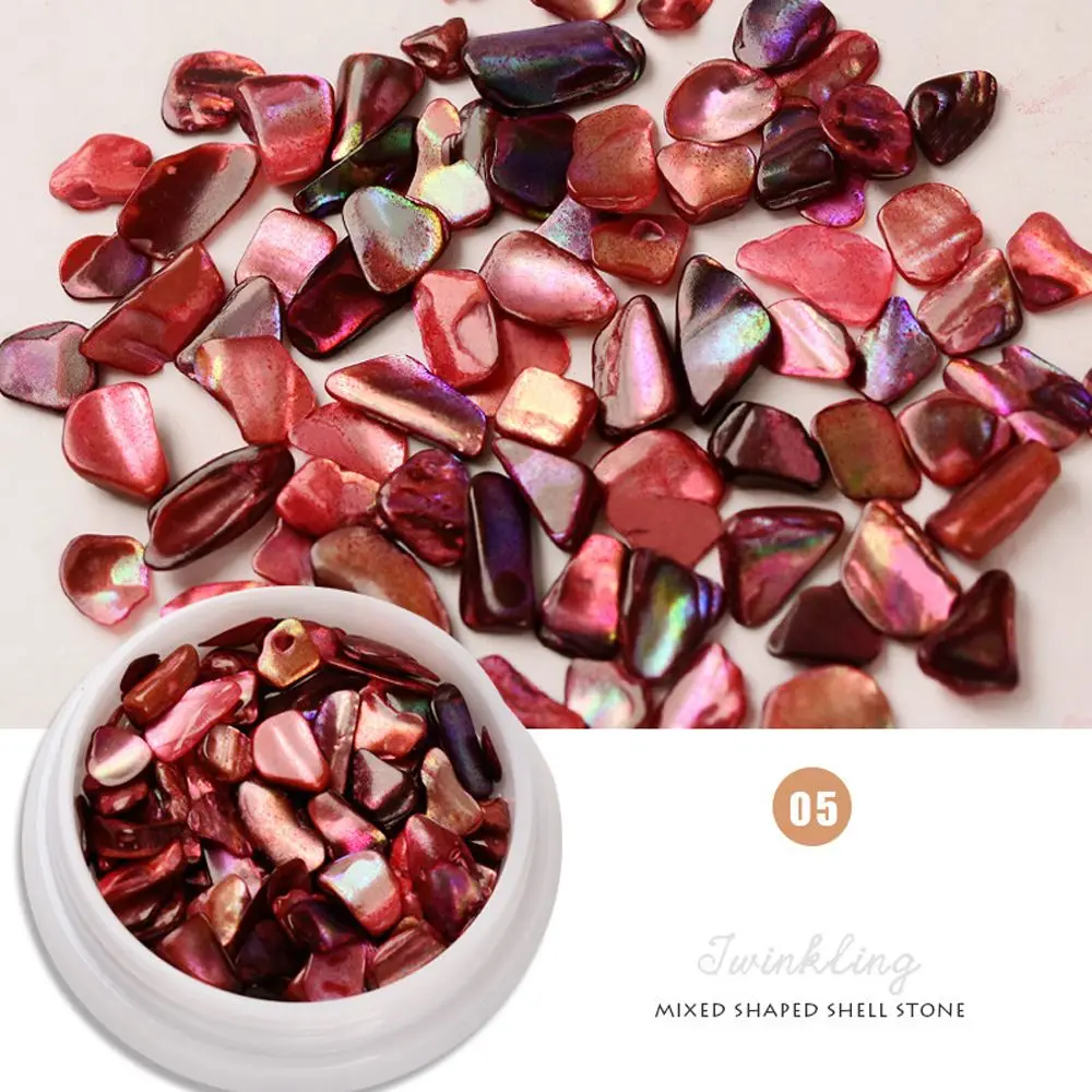 Ювелирные изделия Аврора 3D нашивки для ногтей дизайн ломтики ракушек фрагменты