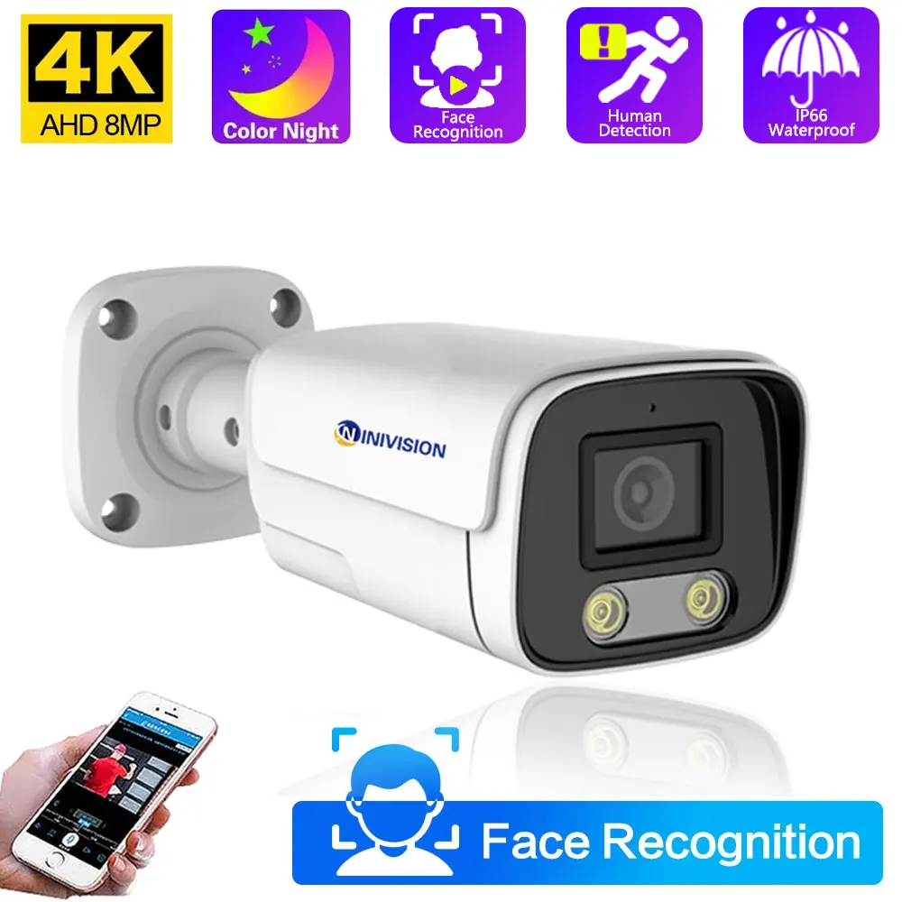 

AHD 4K 8MP Outdoor Street White Body Face Detection CCTV Video Surveillance Colorful Night Vision Home Security Camera 5MP