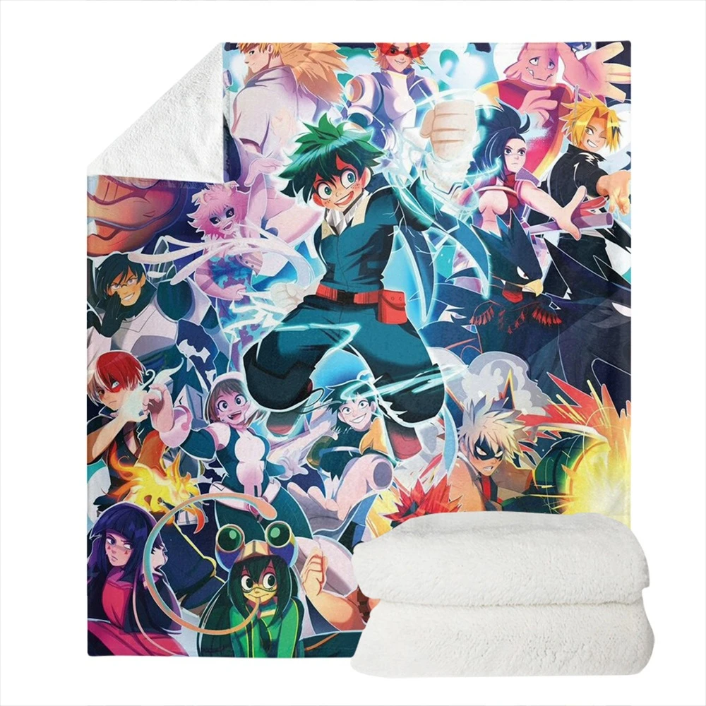 

Одеяло для кровати с 3D принтом моя геройская академия, фланелевое одеяло для студентов
