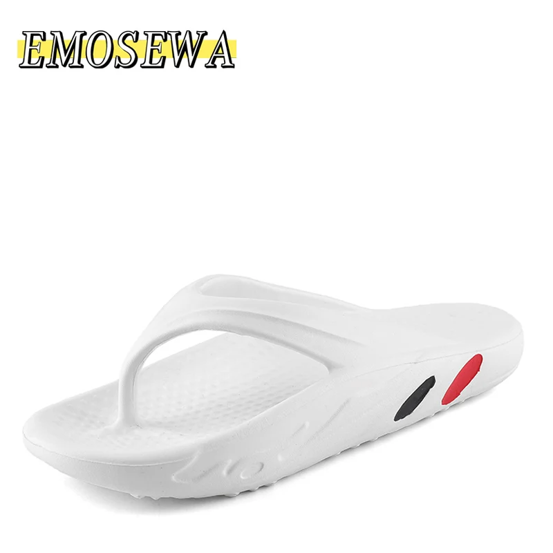 

Мужские Пляжные шлепанцы, удобные сандалии на платформе, Нескользящие, Т-образный ремешок, открытый носок, летние тапки, черные