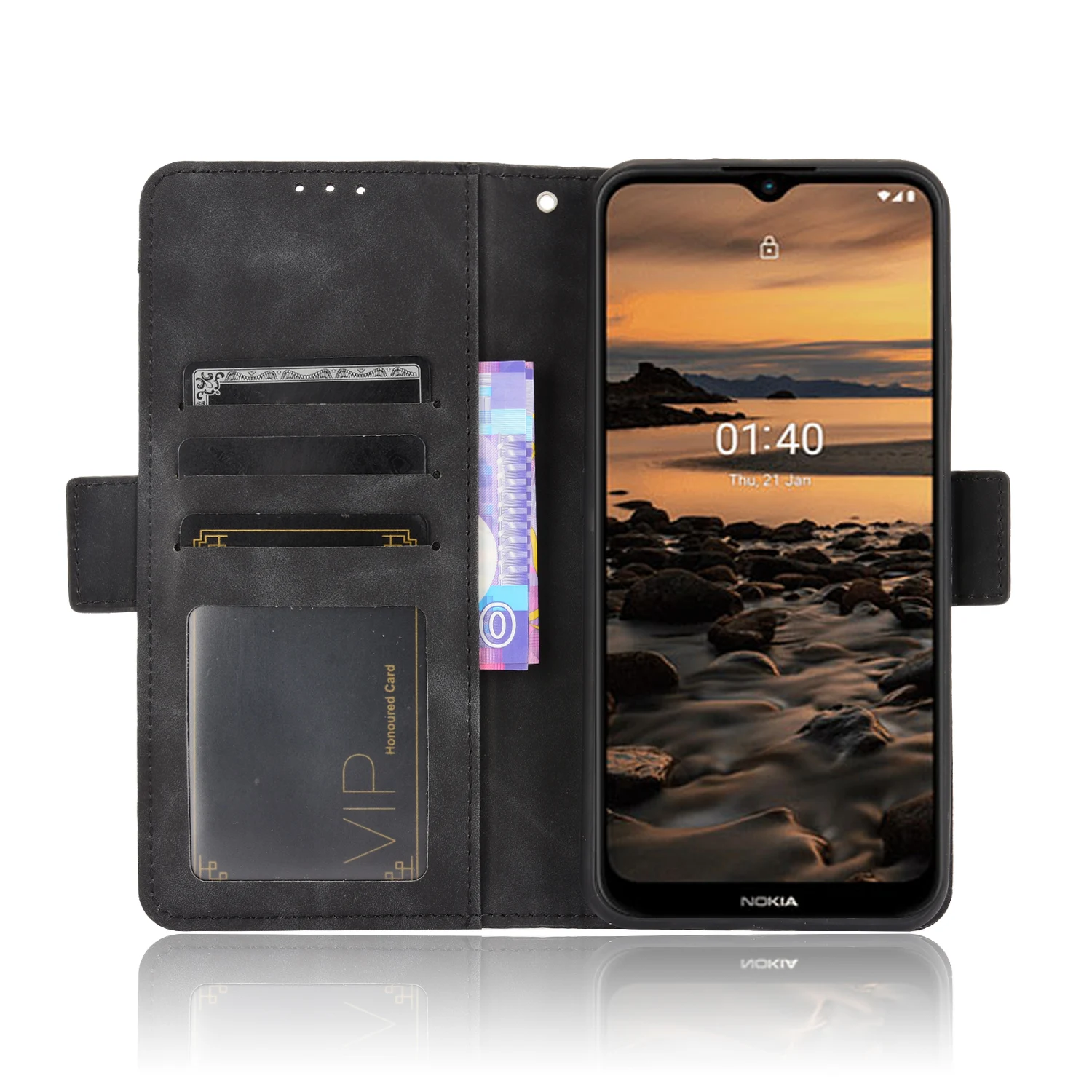 Кожаный флип-чехол со слотом для карт откидная крышка Nokia 1 4 7 3 6 5 TA-1340 2 8 5G