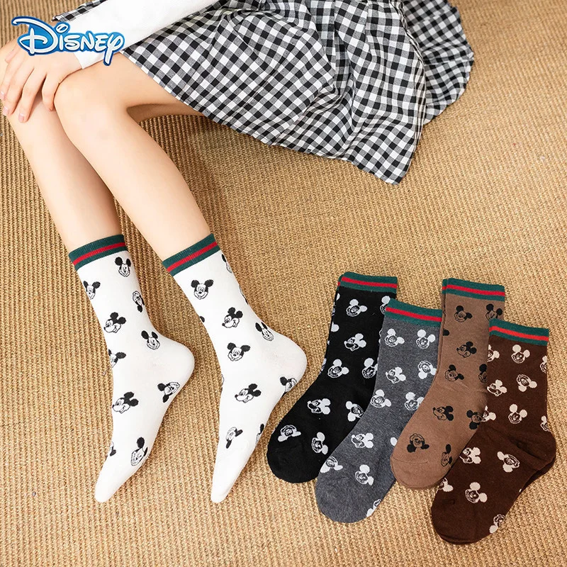 

Disney Mickey Mouse Cotton Socks Anime Man Women's Long High Cartoon Print Sock Kawaii Cute Fashion Sports Anti Slip Aldult Sock