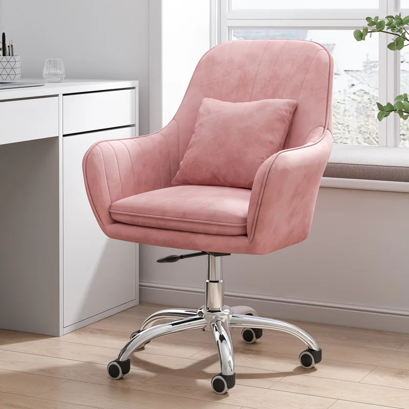 

Back Chair Computer Chair Home Comfortable Sedentary Backrest Leisure Office Chair Girl Cute Bedroom Student Desk Swivel Chair S