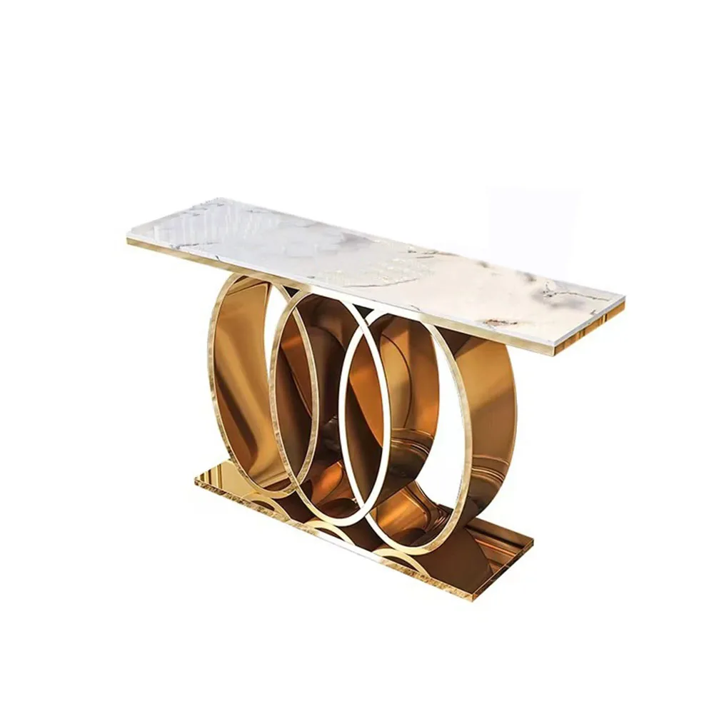 

Living Room Console Table Balcony Desk Marble Table Stainless Steel Luxury Corridor Modern Porch Desk