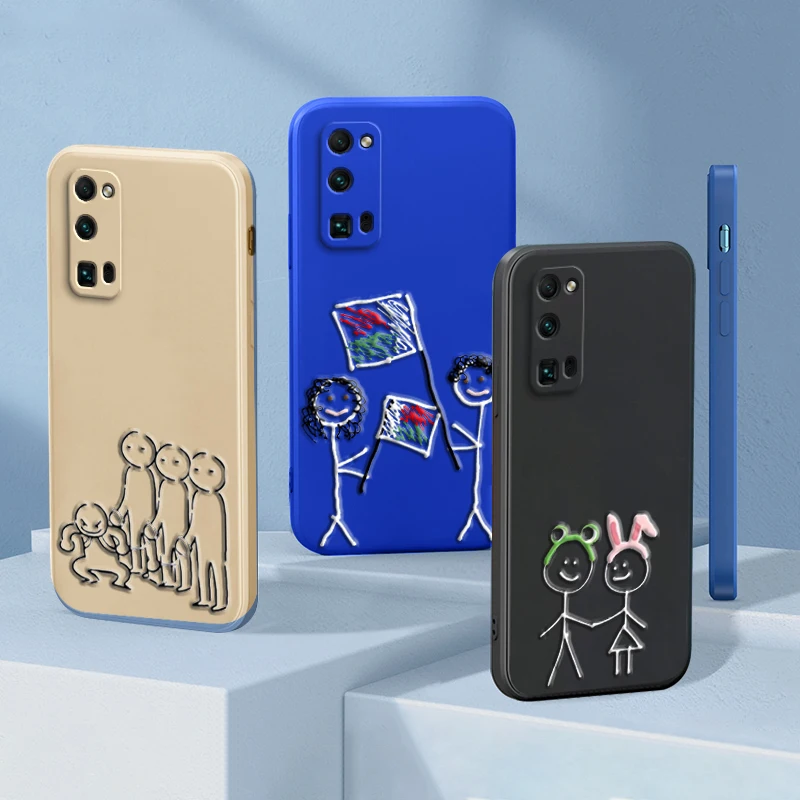 

3D Печатный квадратный жидкий силиконовый чехол для Honor 30 Pro Plus Lite 30i 30S, мягкая задняя крышка Honor30 30Pro Youth 5G, милая Броня