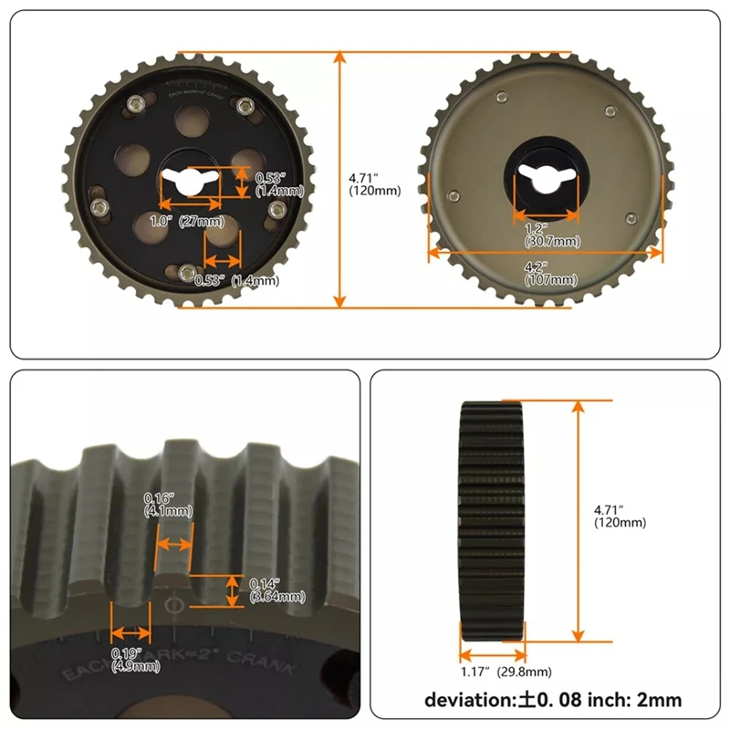 1 пара 30 мм комплект регулируемых шестерней для камеры Suzuki Swift GTI G13B шкив двигателя