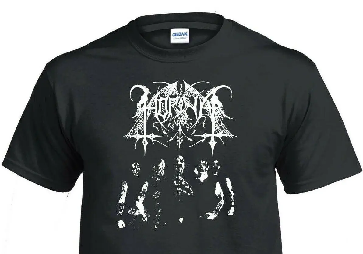 Черная металлическая футболка Horna