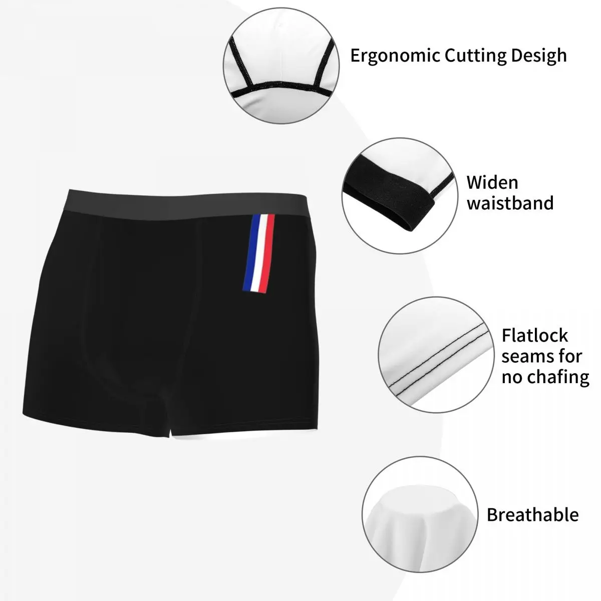 Мужское нижнее белье с флагом Франции трусы-боксеры и забавные Трусы со средней