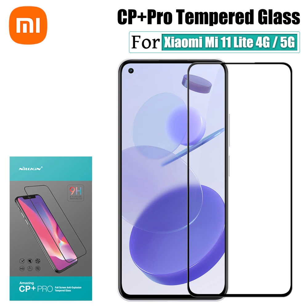 

For Xiaomi Mi 11 Lite 4G 5G NE Full Coverage Tempered Glass Nillkin CP+ Pro Screen Protector Anti-Glare 9H Screen Film