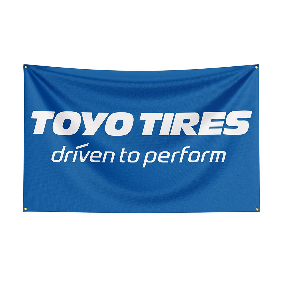 

3x5 Toyo Tires Flag Polyester Printed Car Parts Banner For Decor