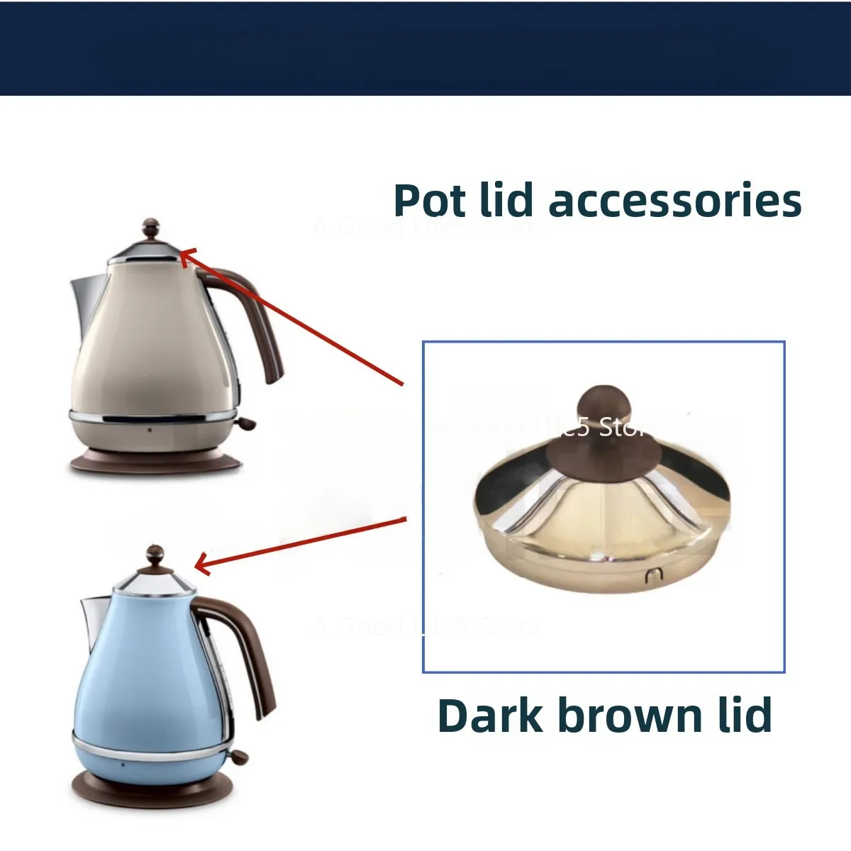 Подходит для Delonghi/Delong KBO2001 KBOV2001 Light, темно-кофейного цвета, аксессуаров для электрического чайника Delong