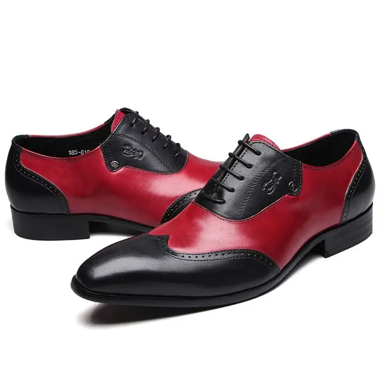 

Top Quality Men Geunine Leather Business shoesThick Sole Vintage Comfortable Lace Up wedding Party Board Shoes