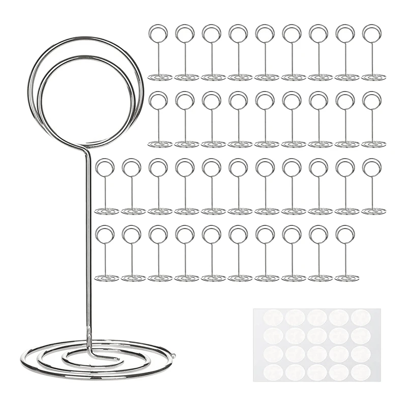 

40 Pcs Table Number Holders Place Card Holder, Name Cards Picture Holders For Wedding, Anniversary Party, Birthday Party