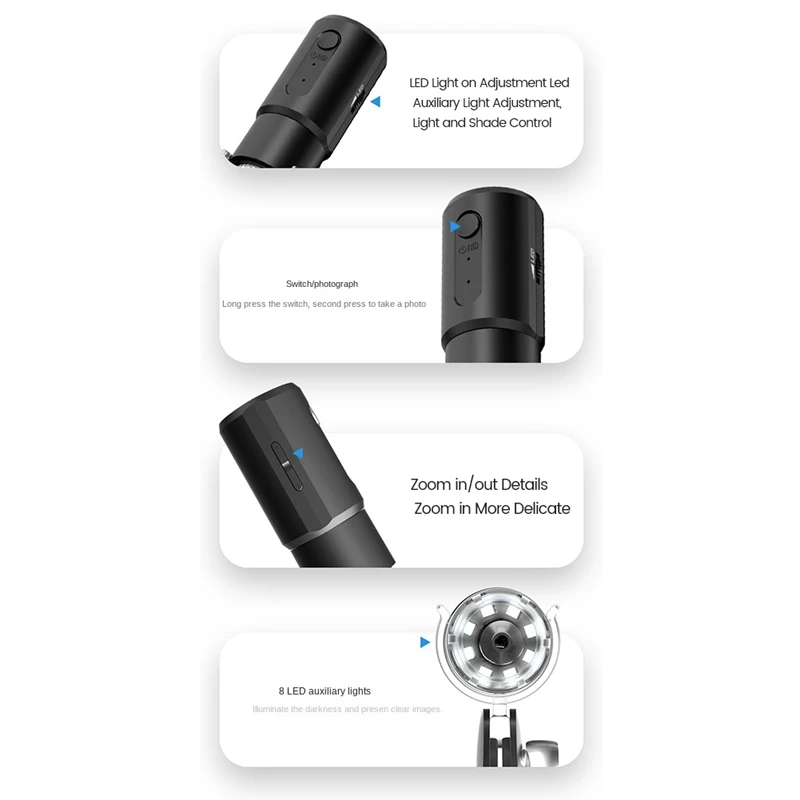 Цифровой USB-микроскоп с увеличением от 50X до 1000X эндоскоп металлической