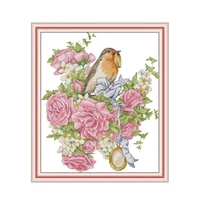 bird and ring embroidery stamped cross stitch patterns kits printed canvas 11ct 14ct needlework cross stitch