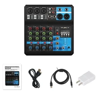 5 Channel Mini Audio Mixer Bluetooth USB DJ Console Sound Card Studio Recording Audio Mixer Musical Instruments Accessories