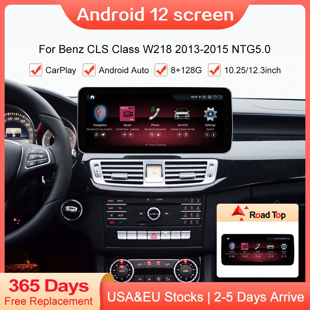 

8 + 128G Qualcomm Android 12 сенсорный экран для Benz CLS Class W218 2013-2015 мультимедийный плеер дисплей Навигация BT Wifi GPS