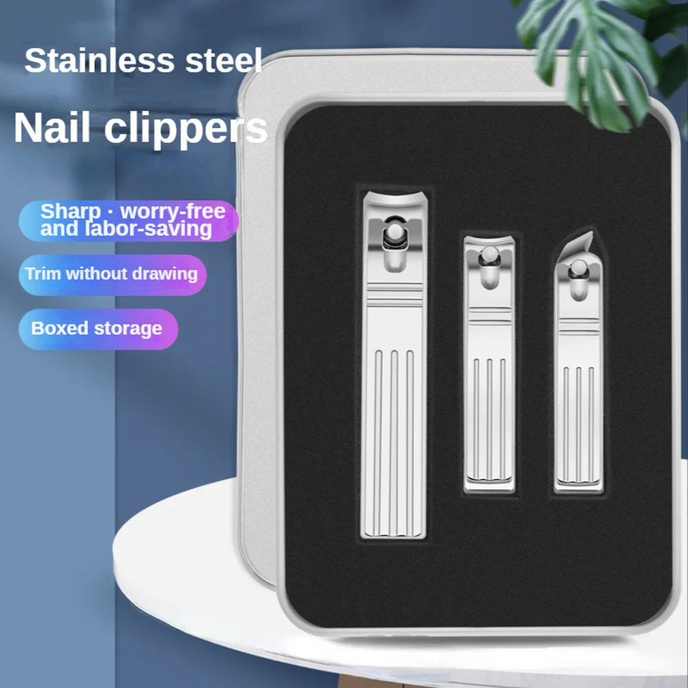 

3Pcs/Set Stainless Steel Nail Trimming Set Hand and Foot Oblique Trimmer Flat Nail Scissors Home Manicure Manicure Tools