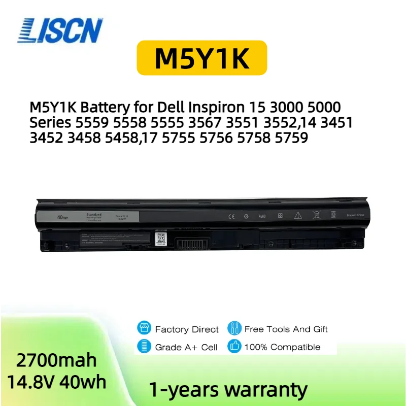 Аккумулятор M5Y1K для Dell Inspiron 15 3000 5000 серии 5559 5558 3552 14 3451 3567 3551 3452 3458 5458 17 5755 5756 5758 5759
