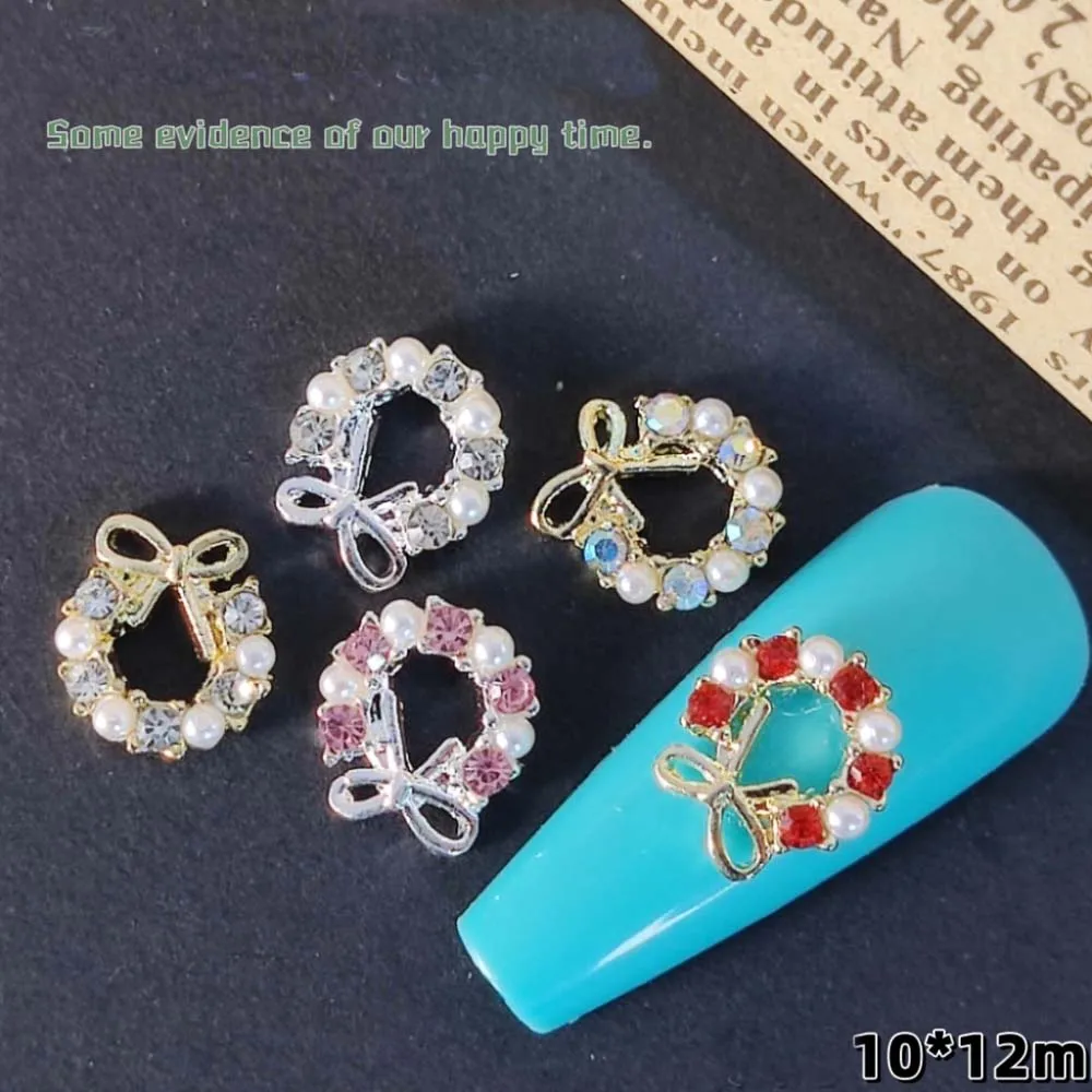 10 шт. шикарная Рождественская гирлянда из сплава для ногтей искусственные 3D