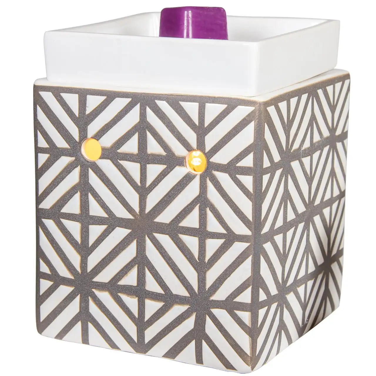 

Fragrance Warmer, Tiled Ceramic Gray