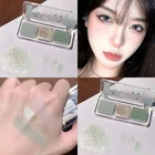 Новые алмазные мерцающие тени для век праймер 3 цвета стойкие водостойкие пигменты для век Сияющие Зеленые тени для век макияжная палитра