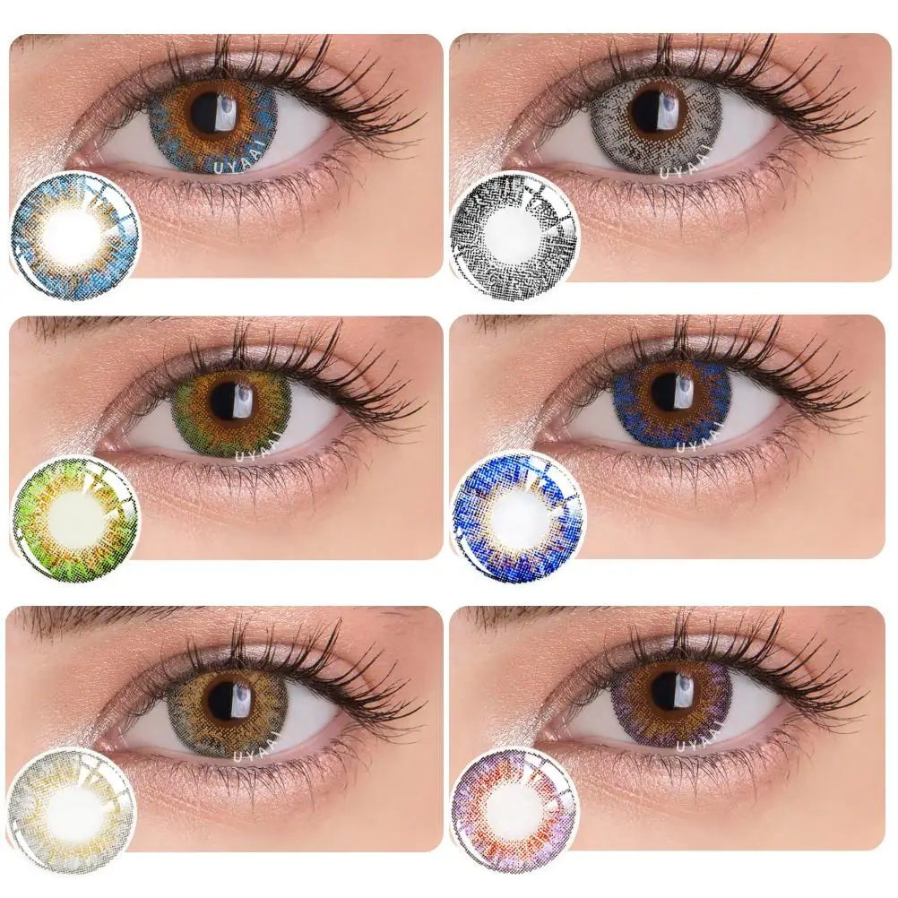 irislens official 1pair2pcs color contact lenses blue three tone series turquoise fashion eye contacts with color wholesale free global shipping