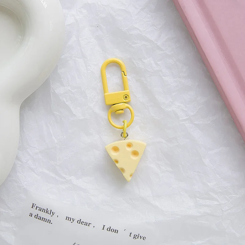 

Cute Cheese Keychain Creative Simulation Cream Cheese Block Model Student Sweet Car Phone Bag Pendant Ornaments Gift Trinkets