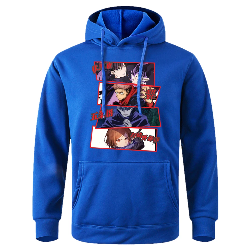 

Jujutsu Kaisen Characters Printing Hoodies Man Oversized Loose Warm Hoody Fashion Novelty Hooded Creative Customize Sportswear