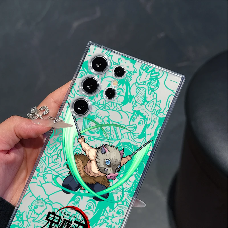 Demon Slayer Hashibira Inosuke для Samsung A55 73 72 71 54 53 52 51 35 33 32 31 25 24 23 15 14 Прозрачный космический